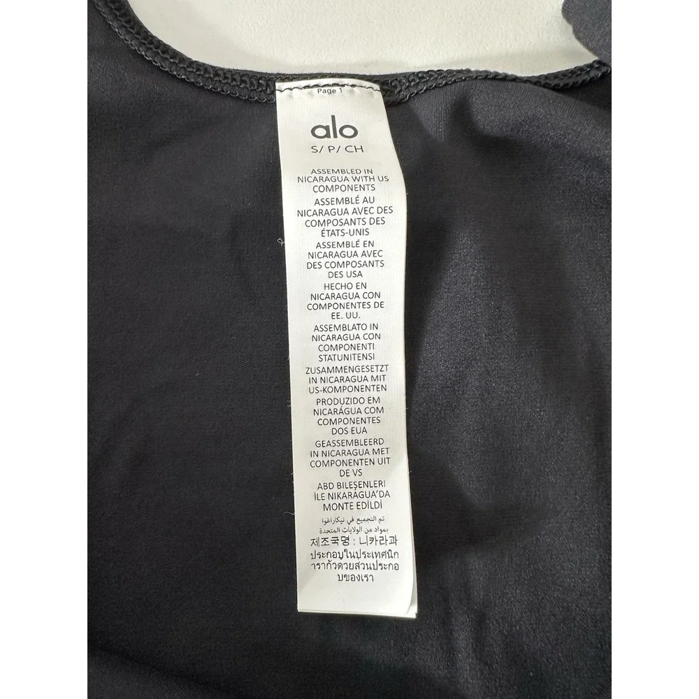New ALO Yoga Soft Sculpt Precision Tank Women's Small Black Sleeveless Stretch‎